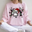 Medium Light Pink Joy Paw Christmas Canine Paw Print Festive Holiday Spirit Cozy Edition Sweatshirt
