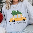 XXXL Heather Sport Gray Jingle All The Way Retro Car Christmas Holiday Vintage Auto Lane Graphic Sweatshirt
