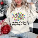 Small Sand I'm Fine, It's Fine, Everything Is Fine Christmas Cozy Quote Edition Premium Sweatshirt