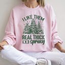 Large Light Pink I Like Them Real Thick Christmas Limited Edition Cozy Fleece Lined Statement Sweatshirt