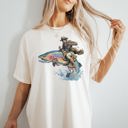  Cowboy Riding Rainbow Trout Rodeo Club Western Adventure Edition Comfort Colors Tee