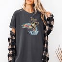  Cowboy Riding Rainbow Trout Rodeo Club Western Adventure Edition Comfort Colors Tee