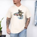  Cowboy Riding Rainbow Trout Rodeo Club Western Adventure Edition Comfort Colors Tee