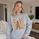  Fall Pattern Letters, Autumn Floral, Leopard Plaid, Polka Dot, Harvest Season Sweatshirt