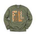 XXL Military Green Fall Pattern Letters, Autumn Floral, Leopard Plaid, Polka Dot, Harvest Season Sweatshirt