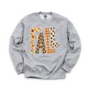 XXL Heather Sport Gray Fall Pattern Letters, Autumn Floral, Leopard Plaid, Polka Dot, Harvest Season Sweatshirt
