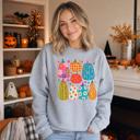  Playful Pumpkins, Bright Fall, Whimsical Autumn, Vibrant Halloween Vibes Sweatshirt