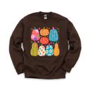 XXL Dark Chocolate Playful Pumpkins, Bright Fall, Whimsical Autumn, Vibrant Halloween Vibes Sweatshirt
