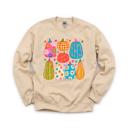 XXL Sand Playful Pumpkins, Bright Fall, Whimsical Autumn, Vibrant Halloween Vibes Sweatshirt