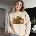  Leopard Polka Dot Pumpkins, Fall Harvest, Rustic Autumn, Farmhouse Style Sweatshirt
