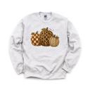XXXL Ash Light Gray Leopard Polka Dot Pumpkins, Fall Harvest, Rustic Autumn, Farmhouse Style Sweatshirt