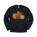 XXXL Black Leopard Polka Dot Pumpkins, Fall Harvest, Rustic Autumn, Farmhouse Style Sweatshirt