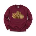 XXXL Maroon Leopard Polka Dot Pumpkins, Fall Harvest, Rustic Autumn, Farmhouse Style Sweatshirt
