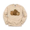 XXXL Sand Leopard Polka Dot Pumpkins, Fall Harvest, Rustic Autumn, Farmhouse Style Sweatshirt