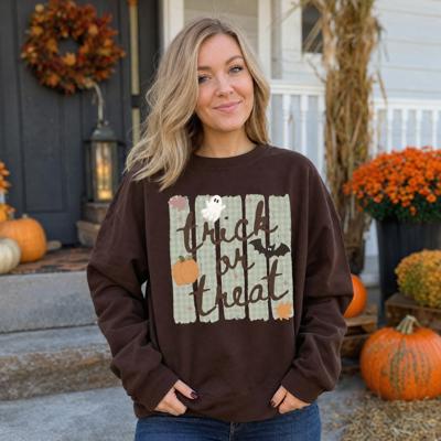 Trick or Treat, Ghost Bat Pumpkin, Spooky Cute, Halloween Fall Vibes Sweatshirt