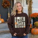  Trick or Treat, Ghost Bat Pumpkin, Spooky Cute, Halloween Fall Vibes Sweatshirt