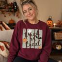  Trick or Treat, Ghost Bat Pumpkin, Spooky Cute, Halloween Fall Vibes Sweatshirt