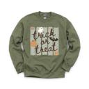  Trick or Treat, Ghost Bat Pumpkin, Spooky Cute, Halloween Fall Vibes Sweatshirt