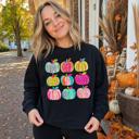  Brushstroke Pumpkins, Vibrant Fall, Painterly Halloween, Bold Autumn Vibes Sweatshirt