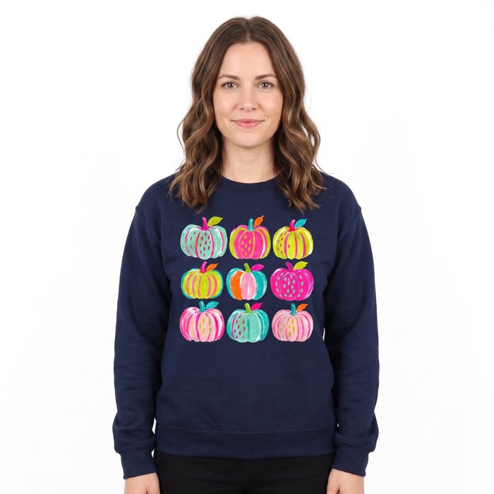 Brushstroke Pumpkins, Vibrant Fall, Painterly Halloween, Bold Autumn Vibes Sweatshirt