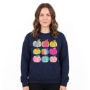  Brushstroke Pumpkins, Vibrant Fall, Painterly Halloween, Bold Autumn Vibes Sweatshirt