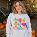  Brushstroke Pumpkins, Vibrant Fall, Painterly Halloween, Bold Autumn Vibes Sweatshirt