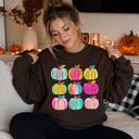  Brushstroke Pumpkins, Vibrant Fall, Painterly Halloween, Bold Autumn Vibes Sweatshirt