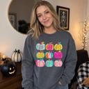  Brushstroke Pumpkins, Vibrant Fall, Painterly Halloween, Bold Autumn Vibes Sweatshirt