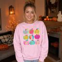  Brushstroke Pumpkins, Vibrant Fall, Painterly Halloween, Bold Autumn Vibes Sweatshirt