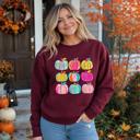  Brushstroke Pumpkins, Vibrant Fall, Painterly Halloween, Bold Autumn Vibes Sweatshirt