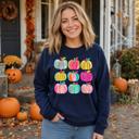  Brushstroke Pumpkins, Vibrant Fall, Painterly Halloween, Bold Autumn Vibes Sweatshirt