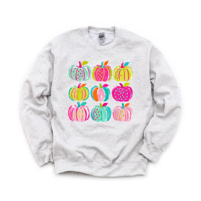 Brushstroke Pumpkins, Vibrant Fall, Painterly Halloween, Bold Autumn Vibes Sweatshirt
