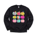 Medium Black Brushstroke Pumpkins, Vibrant Fall, Painterly Halloween, Bold Autumn Vibes Sweatshirt