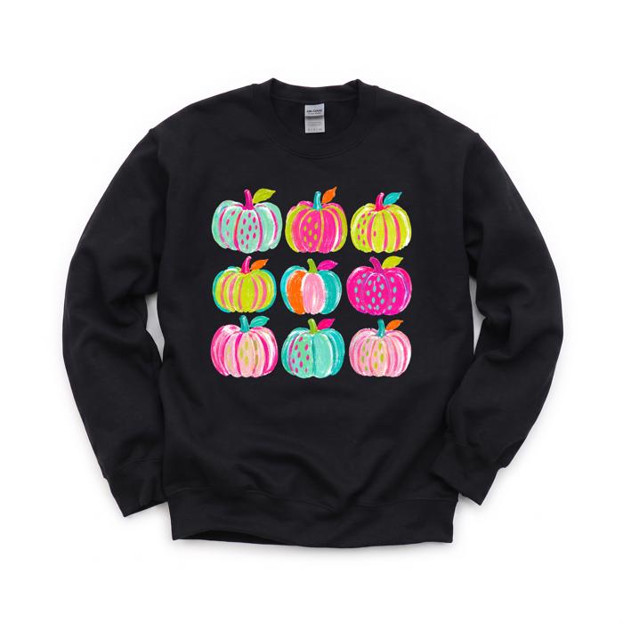 Brushstroke Pumpkins, Vibrant Fall, Painterly Halloween, Bold Autumn Vibes Sweatshirt