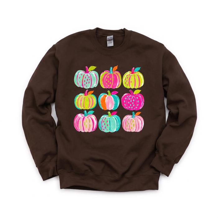 Brushstroke Pumpkins, Vibrant Fall, Painterly Halloween, Bold Autumn Vibes Sweatshirt