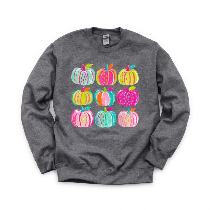 Brushstroke Pumpkins, Vibrant Fall, Painterly Halloween, Bold Autumn Vibes Sweatshirt