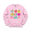 XXL Light Pink Brushstroke Pumpkins, Vibrant Fall, Painterly Halloween, Bold Autumn Vibes Sweatshirt