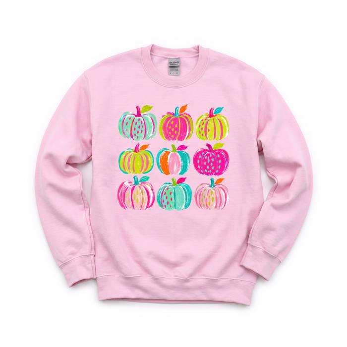 Brushstroke Pumpkins, Vibrant Fall, Painterly Halloween, Bold Autumn Vibes Sweatshirt
