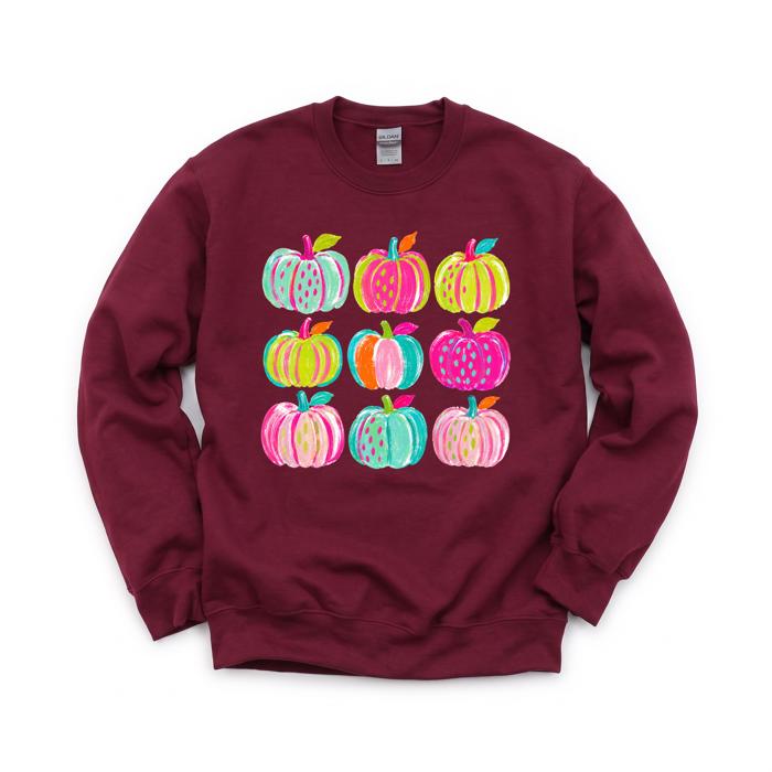 Brushstroke Pumpkins, Vibrant Fall, Painterly Halloween, Bold Autumn Vibes Sweatshirt