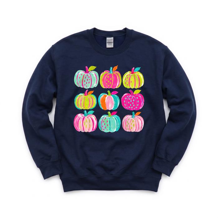 Brushstroke Pumpkins, Vibrant Fall, Painterly Halloween, Bold Autumn Vibes Sweatshirt