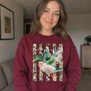  Painted Duck, Leopard Stripes, Faux Gold Stars, Playful Animal Art Sweatshirt