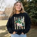  Painted Duck, Leopard Stripes, Faux Gold Stars, Playful Animal Art Sweatshirt