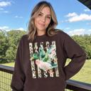 Painted Duck, Leopard Stripes, Faux Gold Stars, Playful Animal Art Sweatshirt