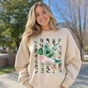  Painted Duck, Leopard Stripes, Faux Gold Stars, Playful Animal Art Sweatshirt