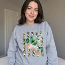  Painted Duck, Leopard Stripes, Faux Gold Stars, Playful Animal Art Sweatshirt