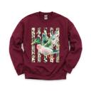  Painted Duck, Leopard Stripes, Faux Gold Stars, Playful Animal Art Sweatshirt