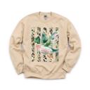 Medium Sand Painted Duck, Leopard Stripes, Faux Gold Stars, Playful Animal Art Sweatshirt
