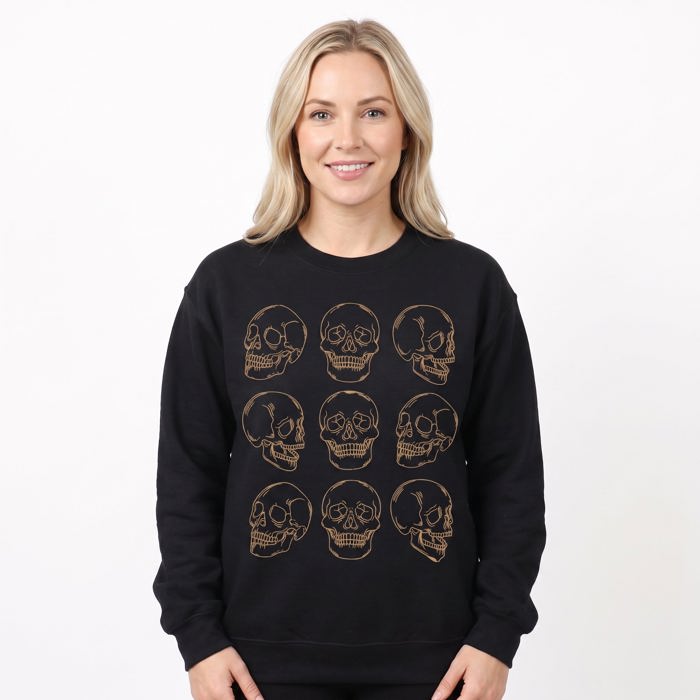 Skull Pattern, Human Anatomy, Spooky Halloween, Gothic Aesthetic Sweatshirt