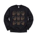 Medium Black Skull Pattern, Human Anatomy, Spooky Halloween, Gothic Aesthetic Sweatshirt