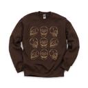 XXXL Dark Chocolate Skull Pattern, Human Anatomy, Spooky Halloween, Gothic Aesthetic Sweatshirt